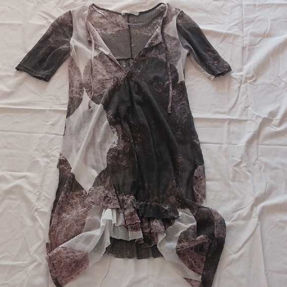 Lauren Vidal Artistic Black and Gray High Low Dress - Picture 1 of 4